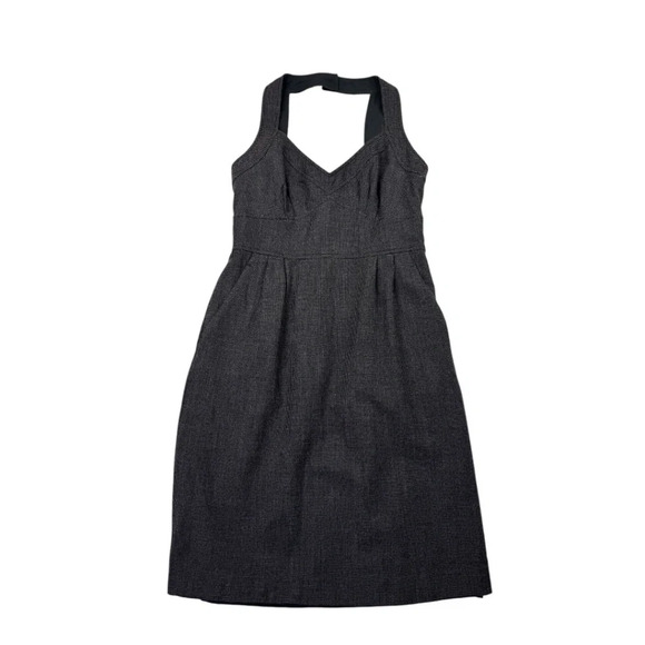 Rebecca Taylor Charcoal Sheath Wool V-neck Dress - Picture 1 of 12